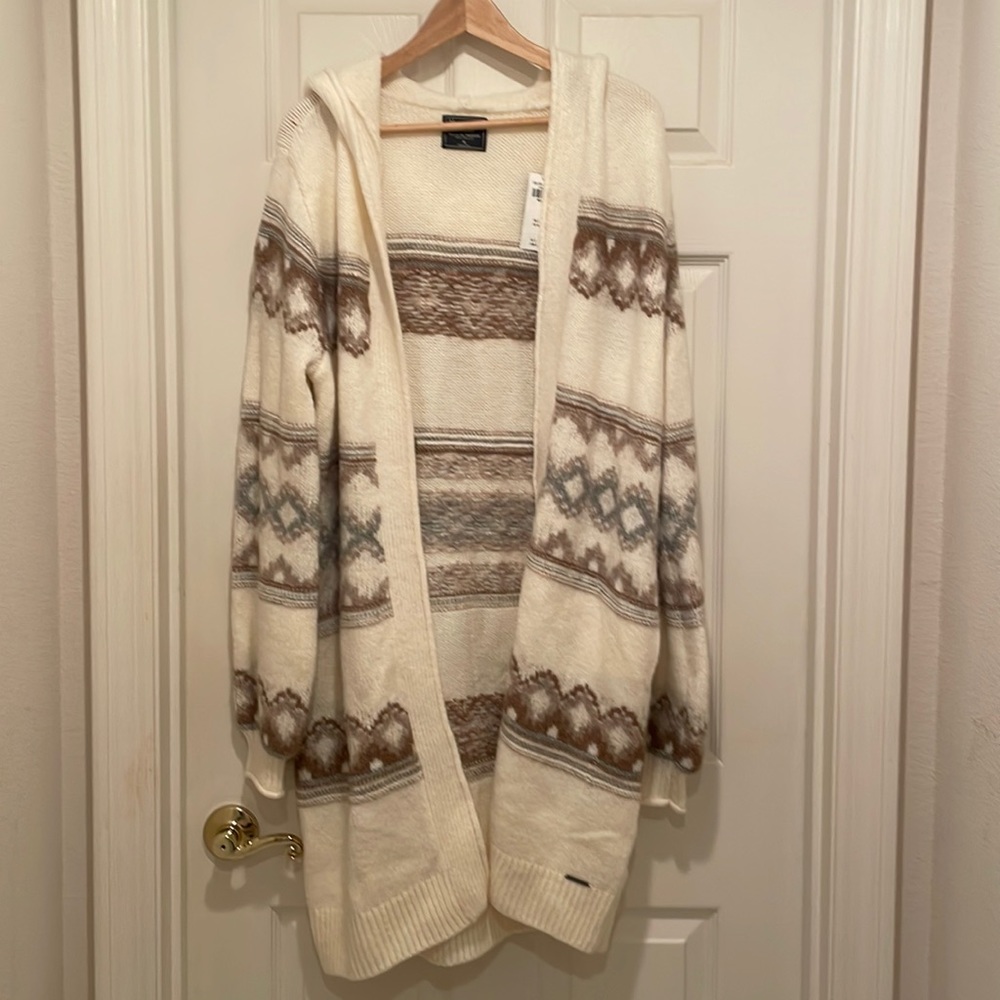 Abercrombie Long Open Cardigan with Pockets